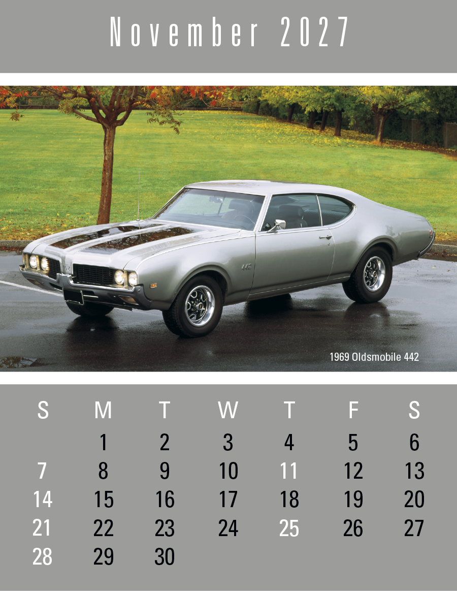 Triumph® Calendars Press-N-Stick Full-Color Header Cruisin’ Cars Calendar 16
