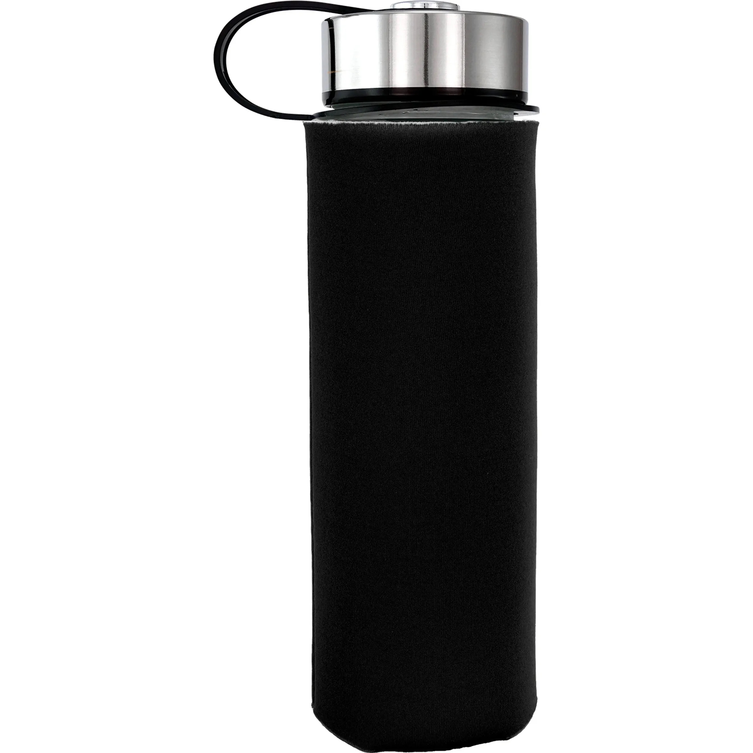 Metal Lanyard Lid 22 oz. Frosted Glass Sleeve Bottle 11
