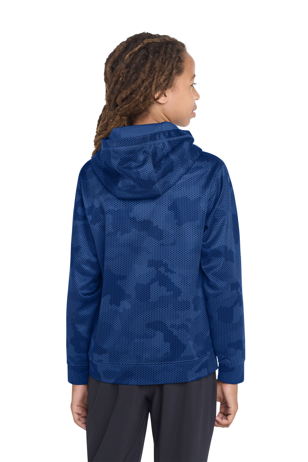 Sport-Tek Youth Sport-Wick CamoHex Fleece Hooded Pullover. YST240 9