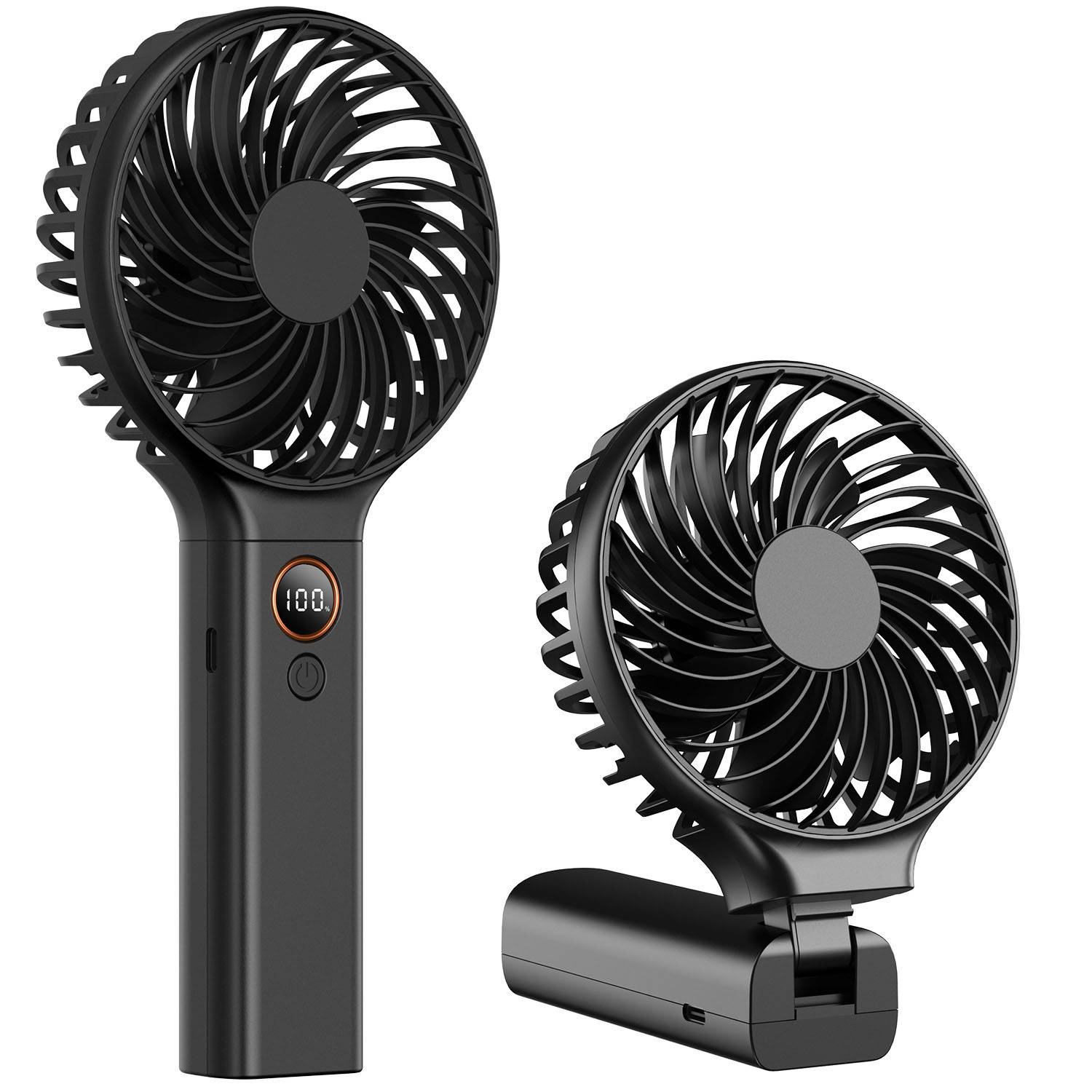 Compact Foldable 6-Speed Handheld Fan LED Display 2