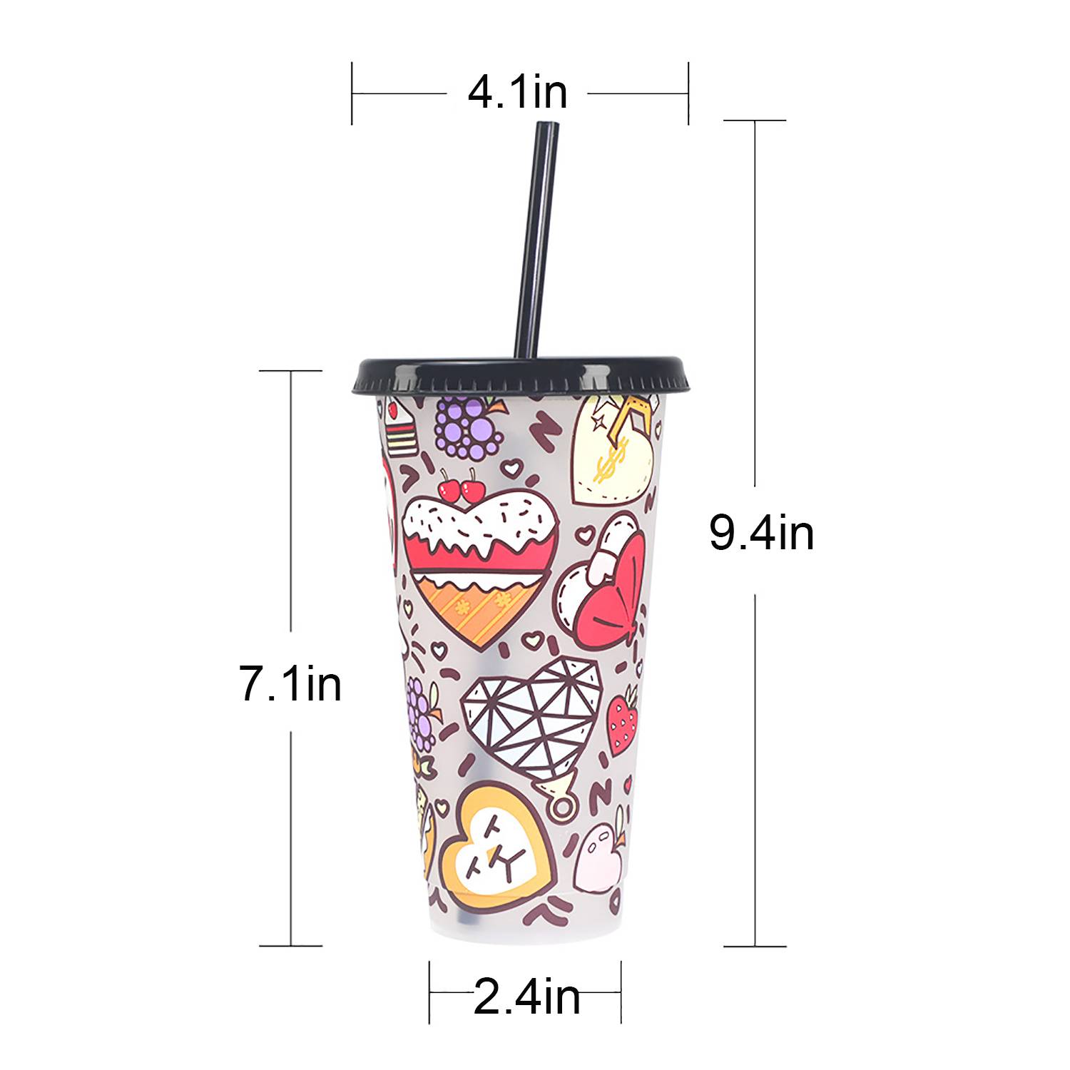 24oz Creative Color-Changing Tumbler with Straw 3