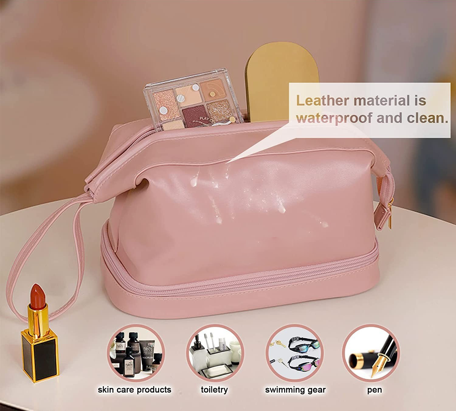 PU Leather Zipper Makeup Bag 11