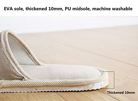 Solid Color Casual Cotton And Linen Open Toe Breathable Slippers 4