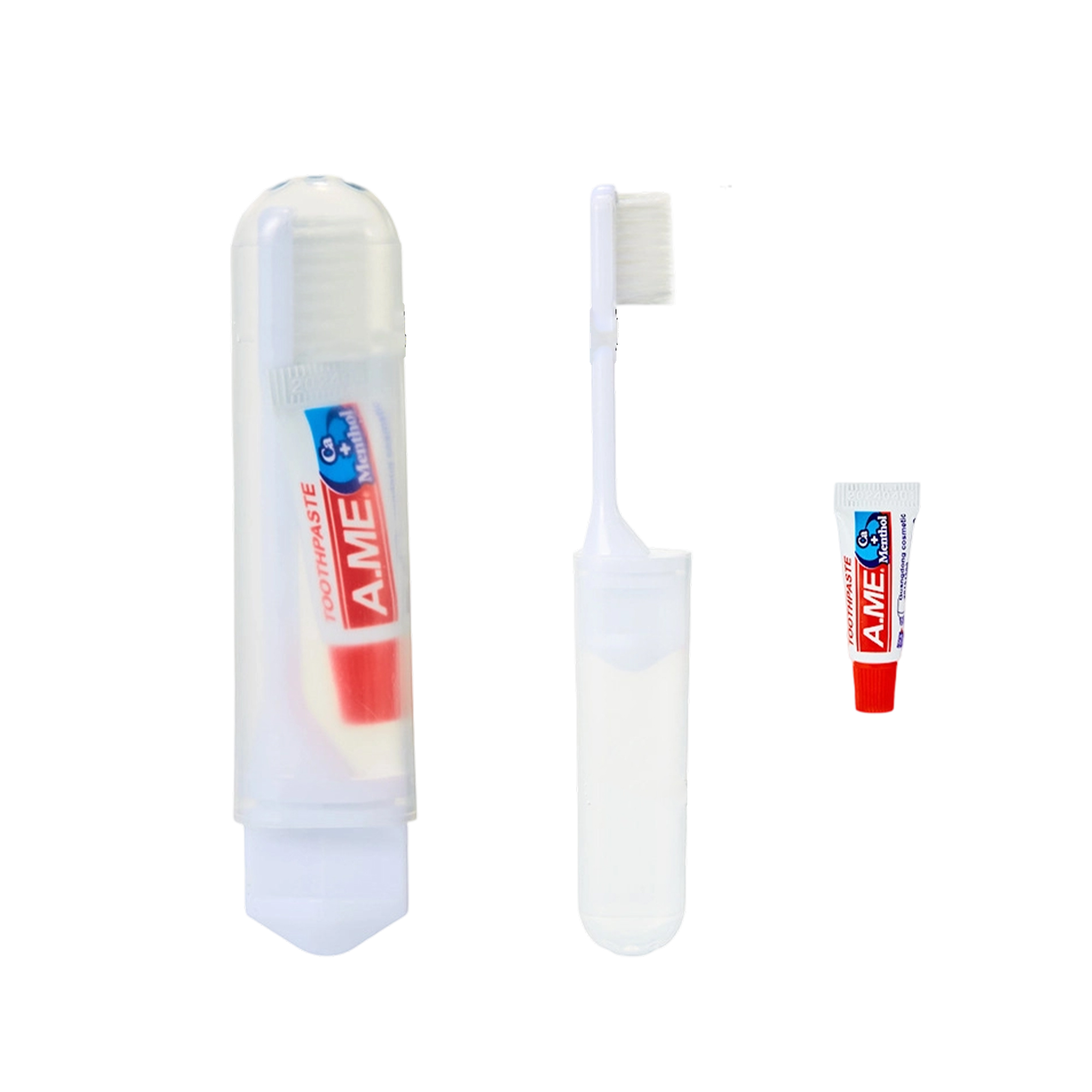 Portable Travel Folding Toothbrush With Toothpaste Kit 4