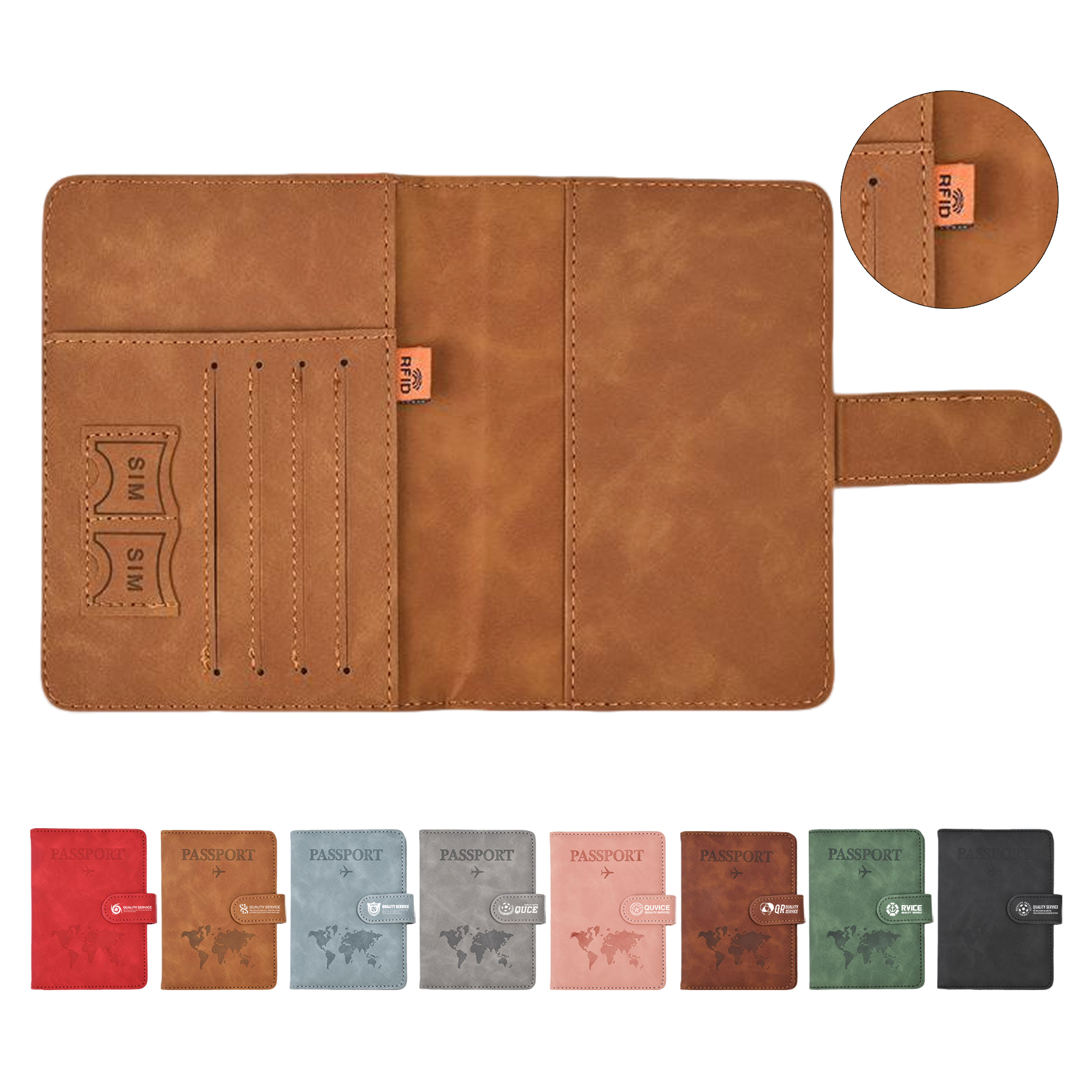 RFID - Blocking PU Passport Clip With Magnetic Buckle 7