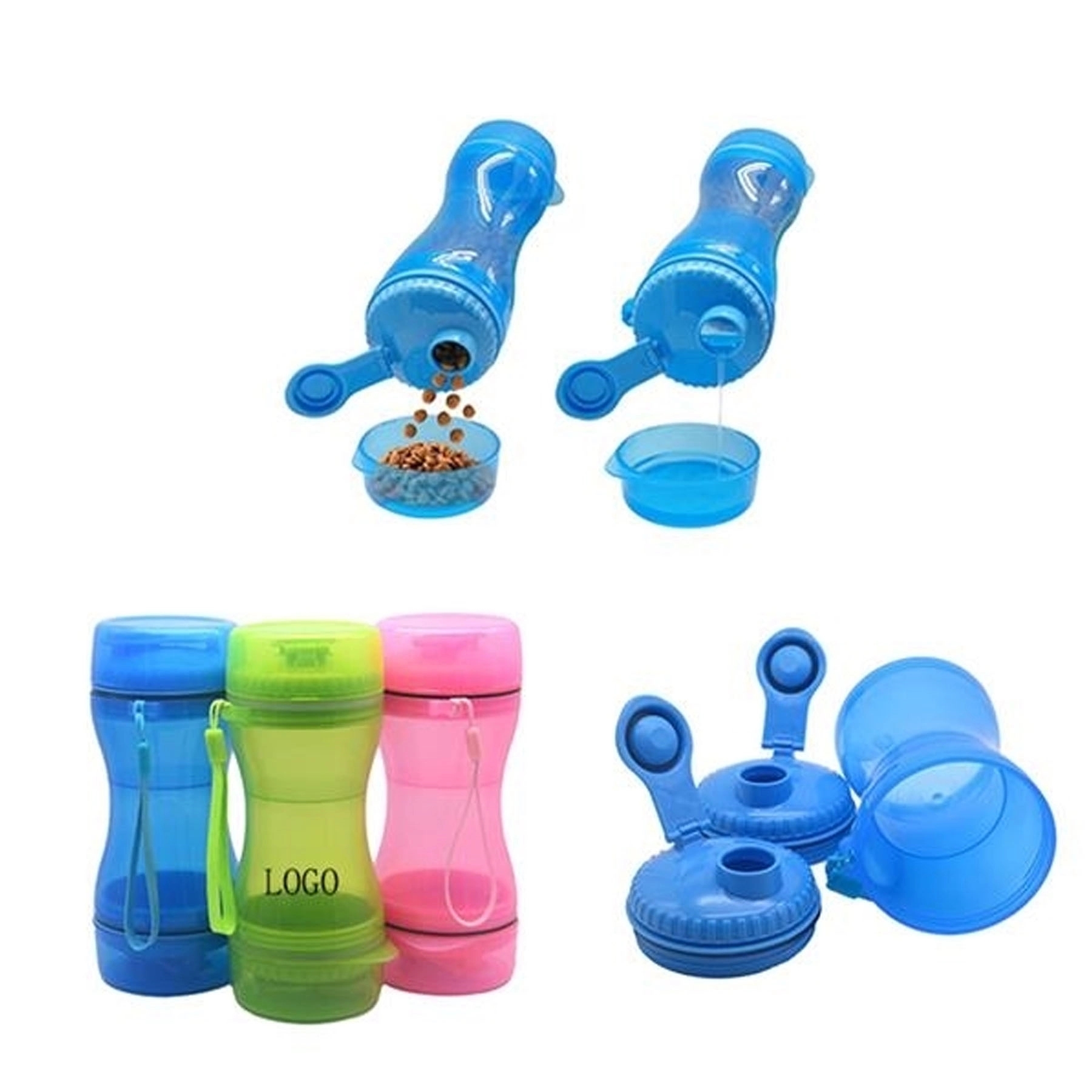2-In-1 Pet Food Water Bottle With Bowl 2