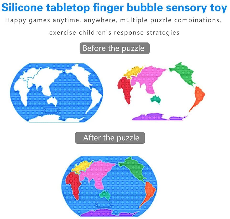 Push Pop Bubble Fidget Toy for Adults and Children (World Map) 5