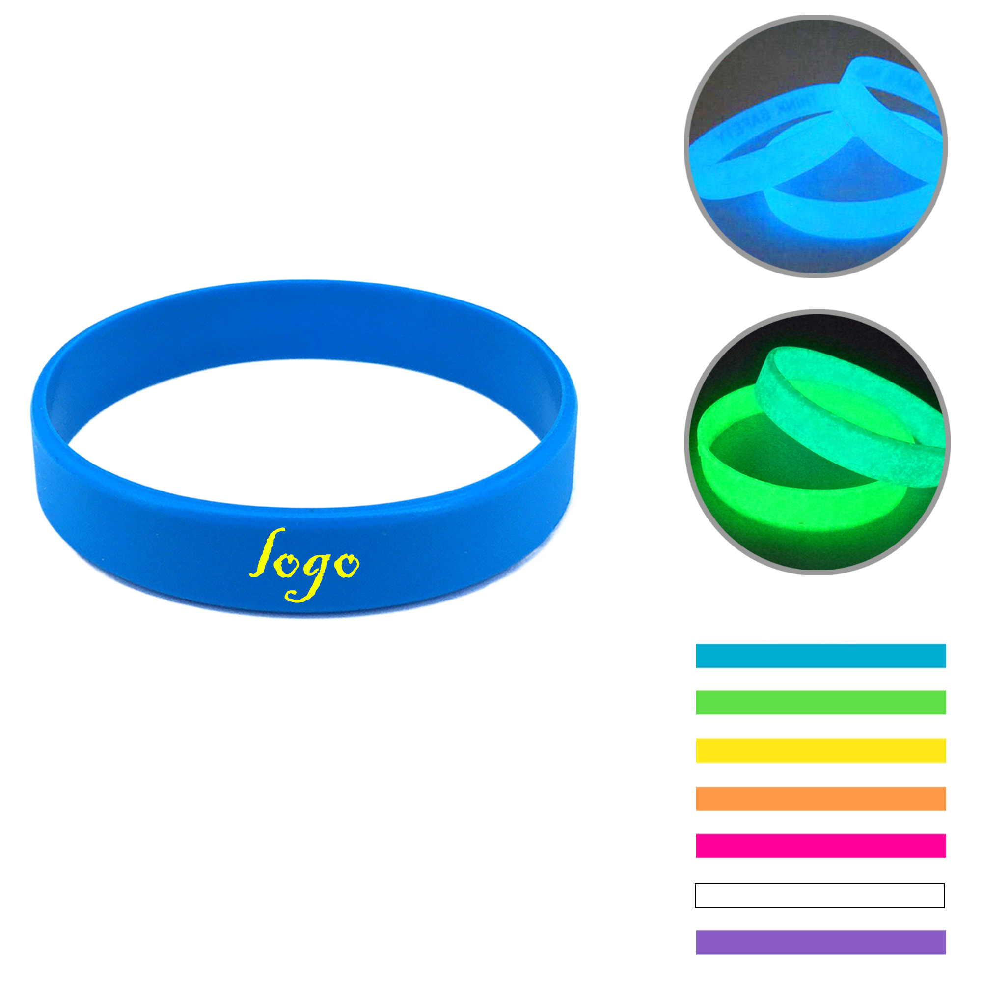 MOQ50 Glowing Silicone Wristbands 1