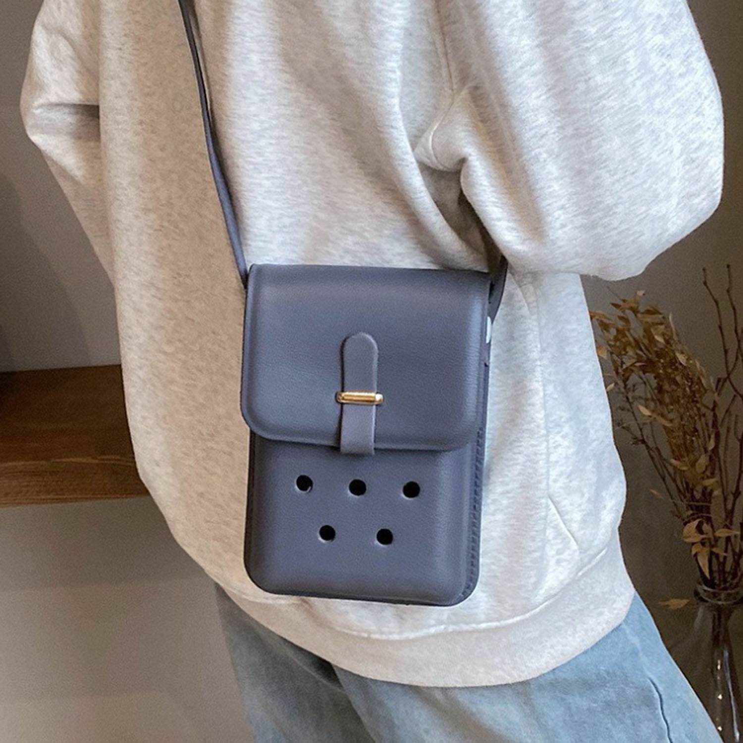 Women Compact Sleek EVA Flip Phone Crossbody Bag 3
