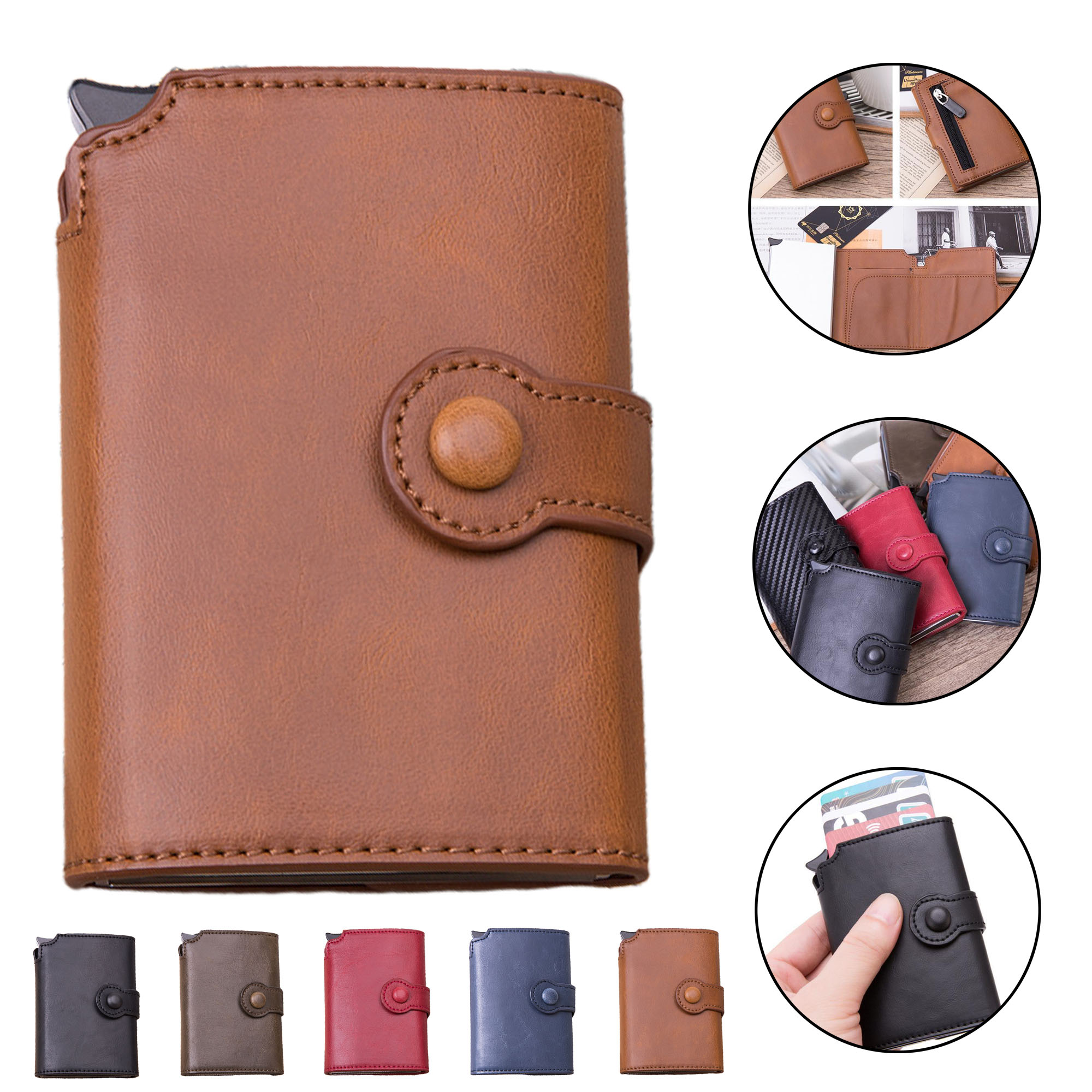 RFID Blocking Anti-Theft Credit Card Holder with Auto Eject 7