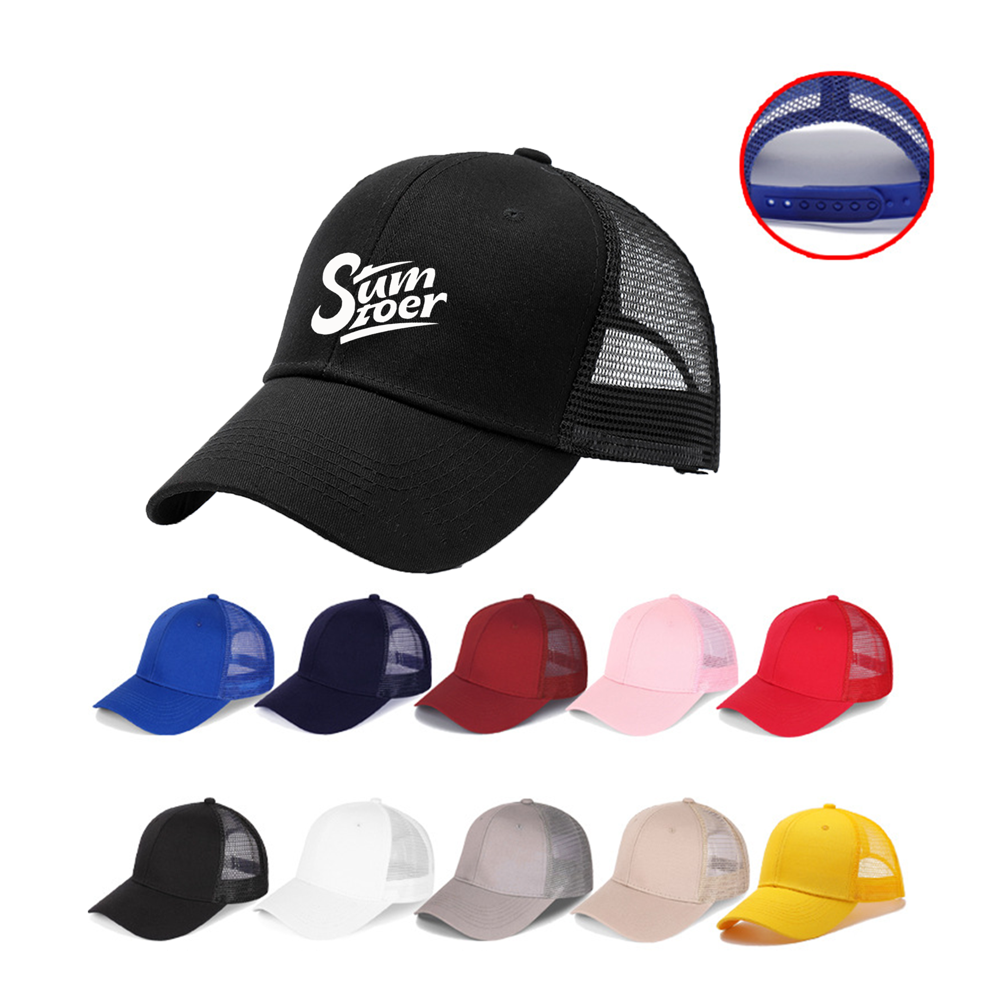 Polyester Mesh Baseball Cap MOQ 50 3