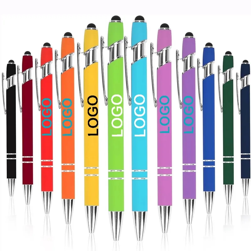 Promotional Soft Rubber Incline Stylus Metal Pen 1