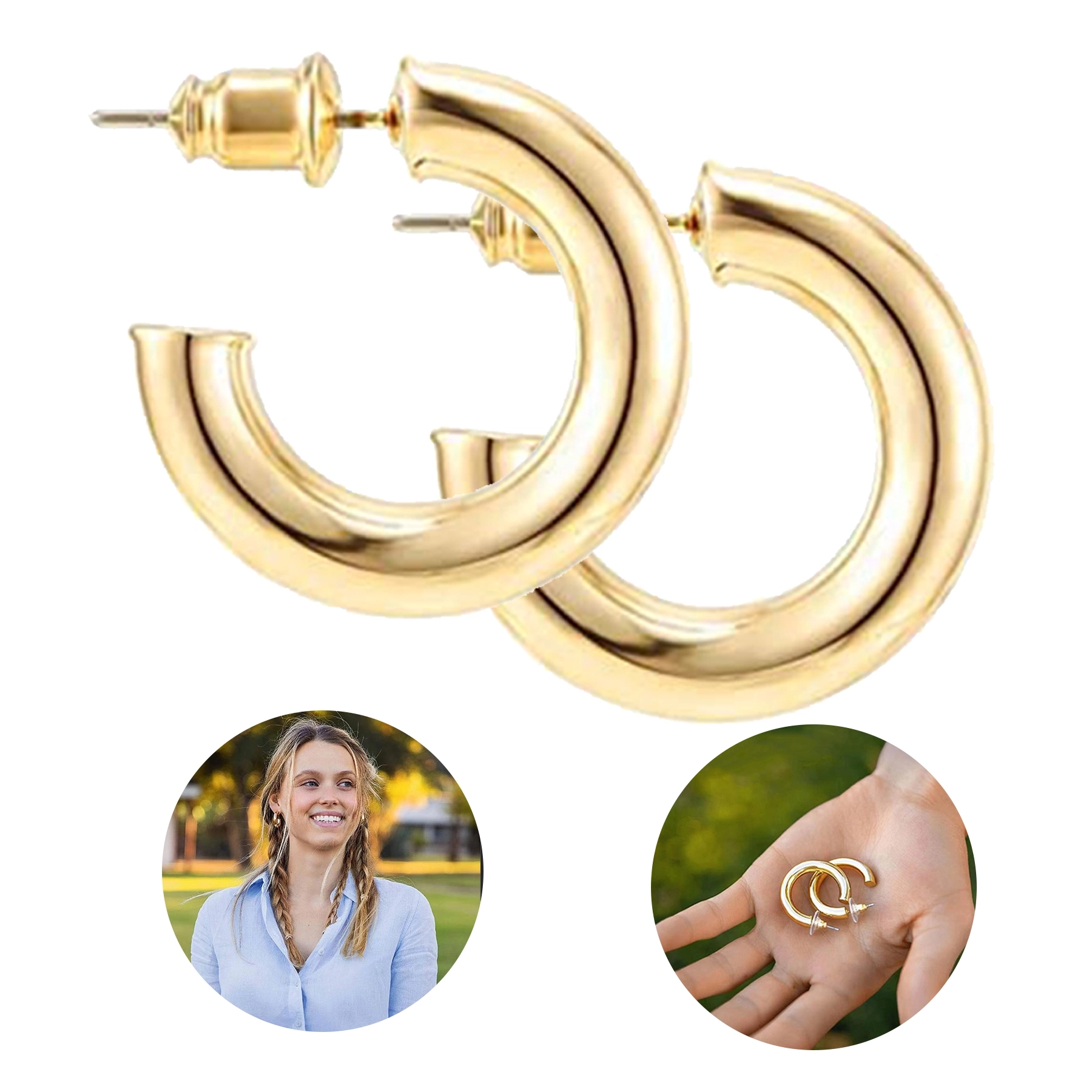 14K Gold Hoop Earrings 1