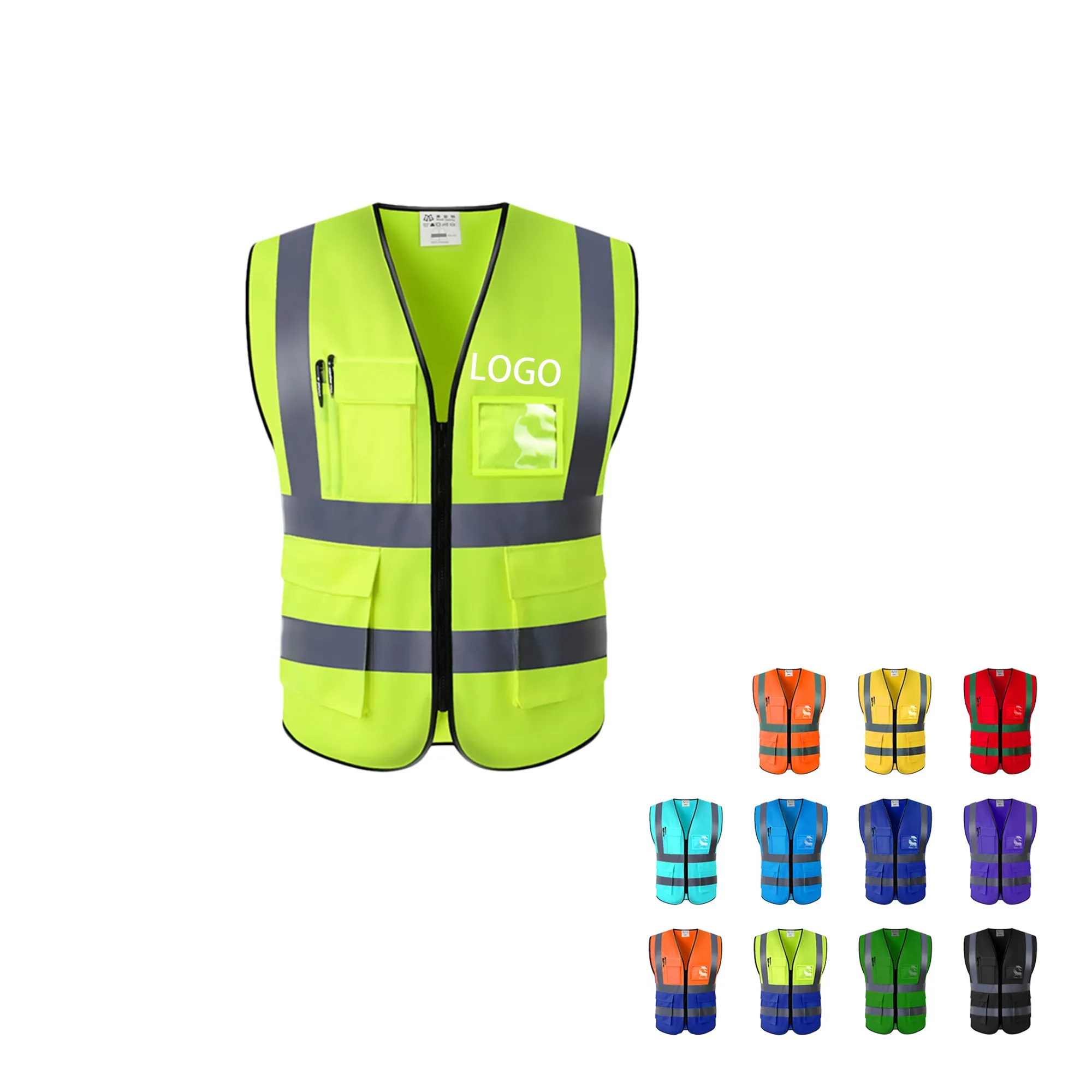 Multi-Pocket Unisex Reflective Jacket Safety Vest 3