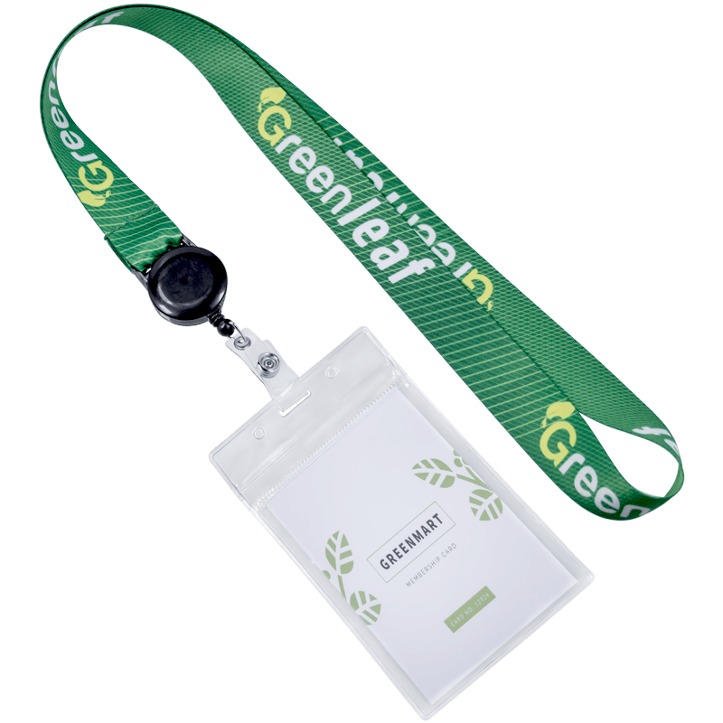 ID Badge Reel Full Color Lanyards With Badge Holder 11