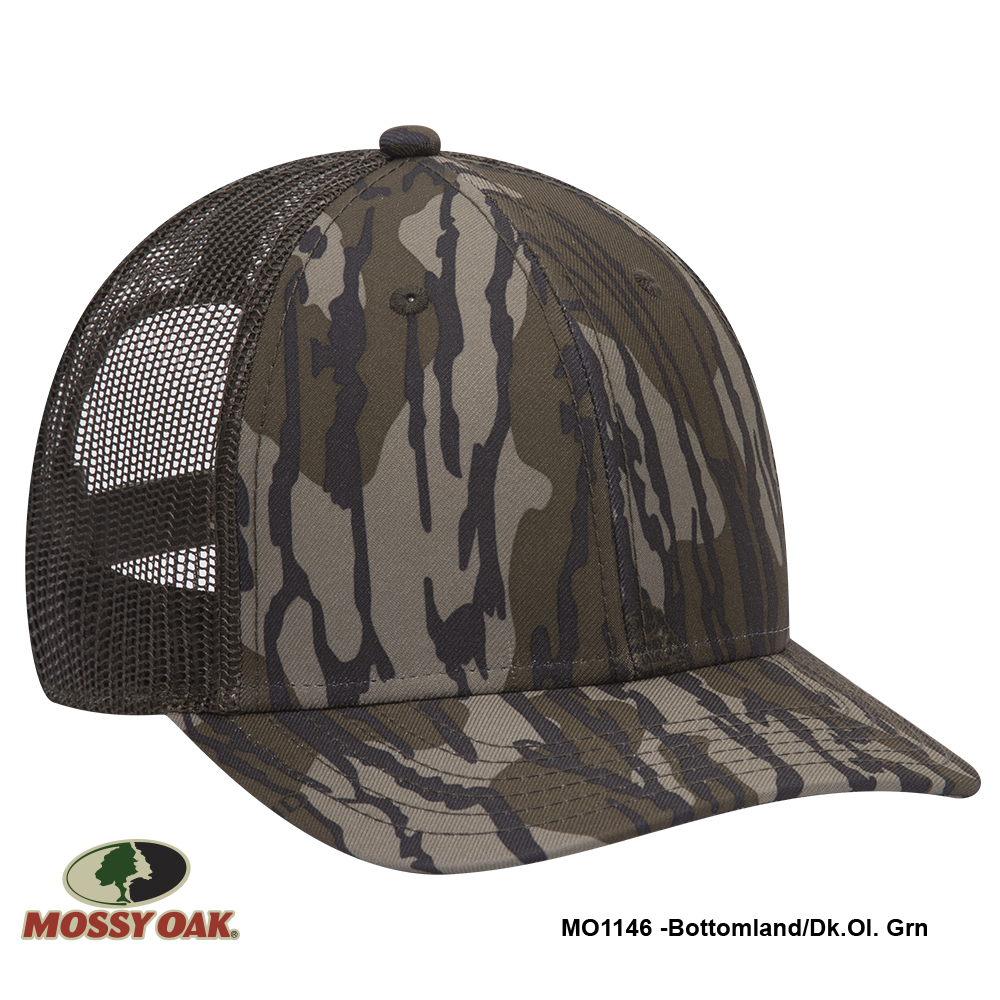 OTTO CAP Mossy Oak Camouflage Superior Polyester Twill 6 Panel Low Profile Mesh Back Baseball Cap 4