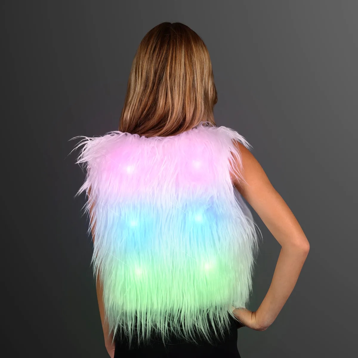 Small Faux Fur Vest LED Festival Fashion 5