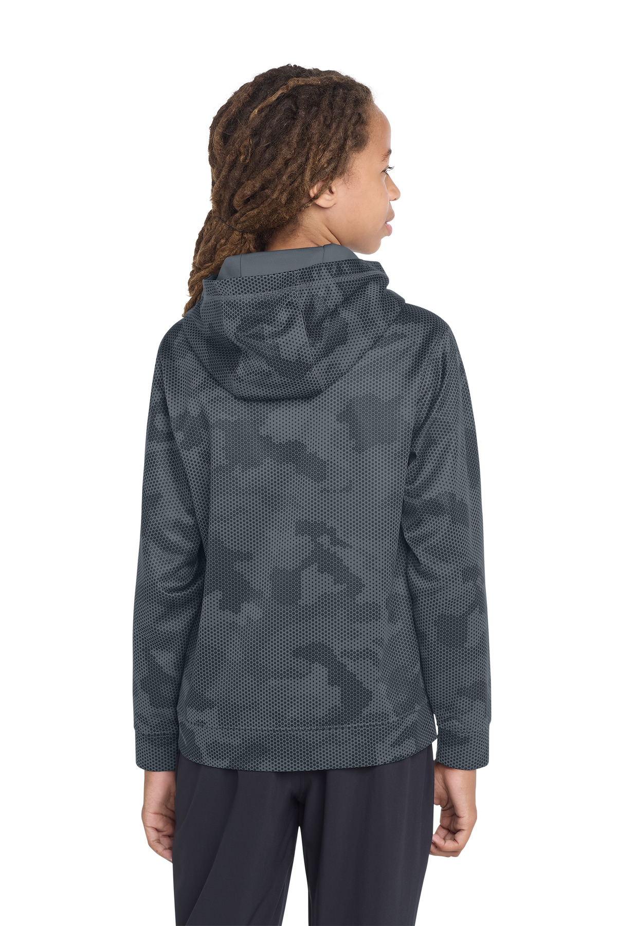 Sport-Tek Youth Sport-Wick CamoHex Fleece Hooded Pullover. YST240 18