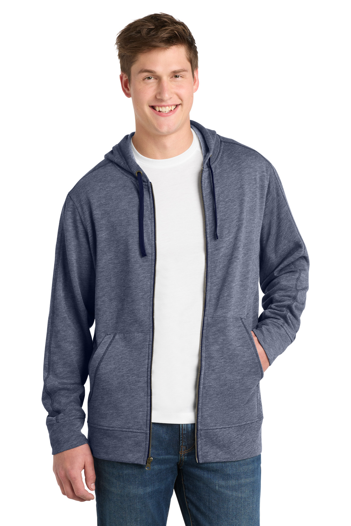 Sport-Tek PosiCharge Tri-Blend Wicking Fleece Full-Zip Hooded Jacket ST293 19