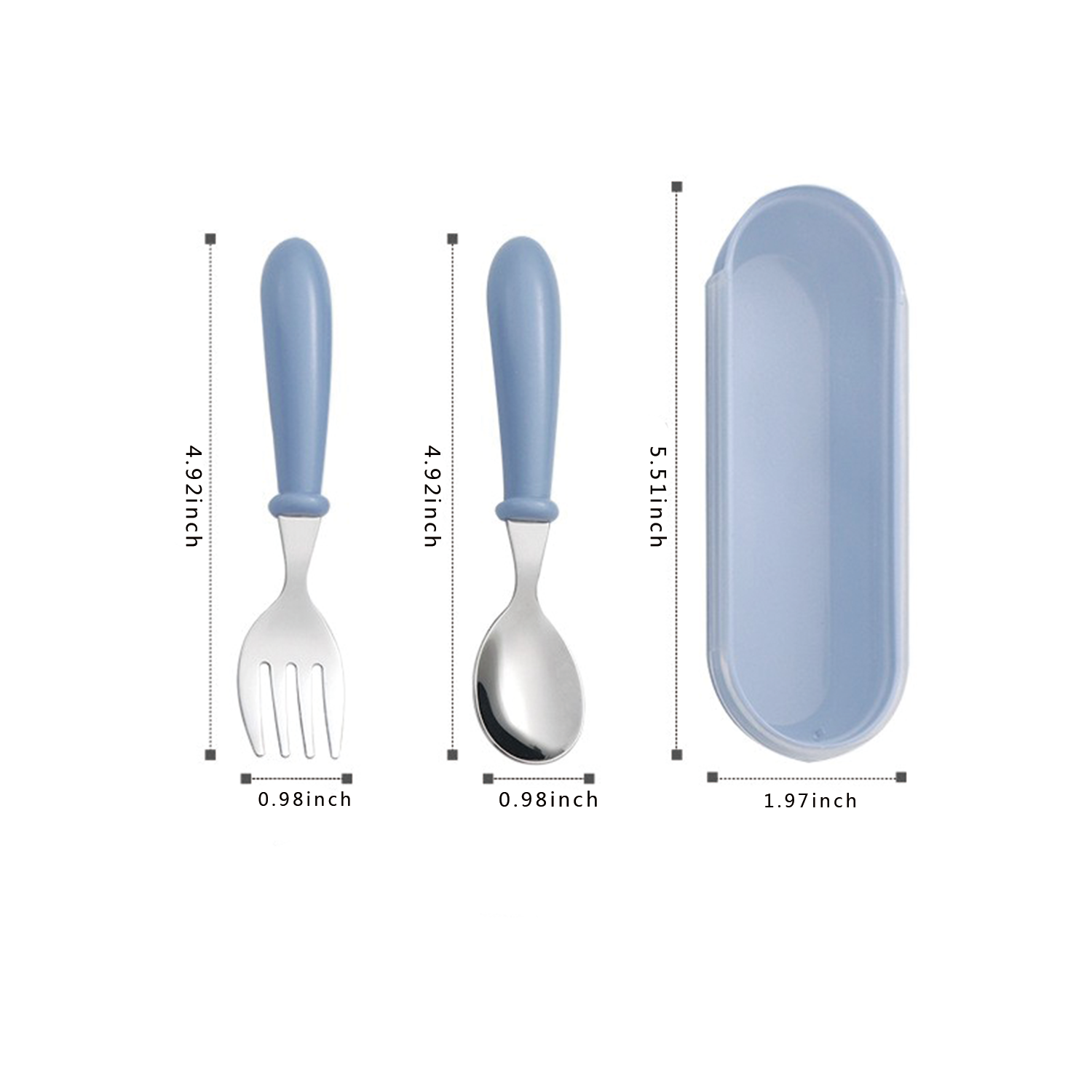Safety Stainless Steel Toddler Fork Spoon Set 8