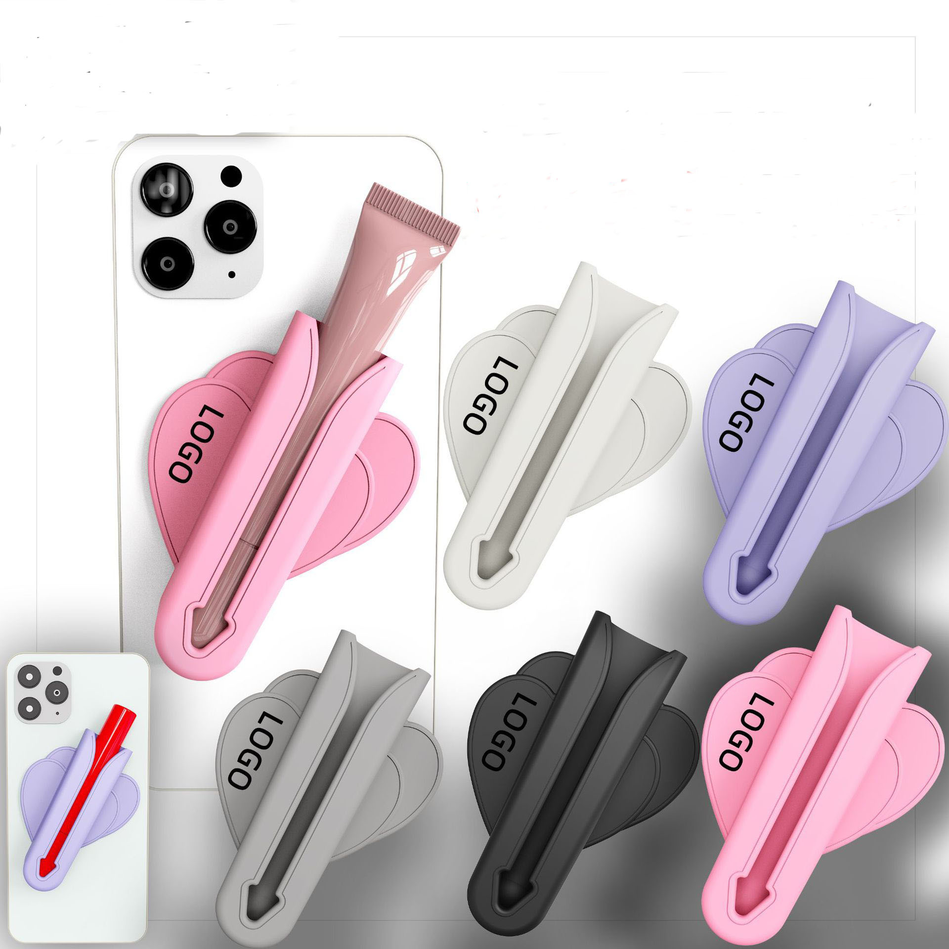 Silicone Lip Clip Stick-on Phone Case 2