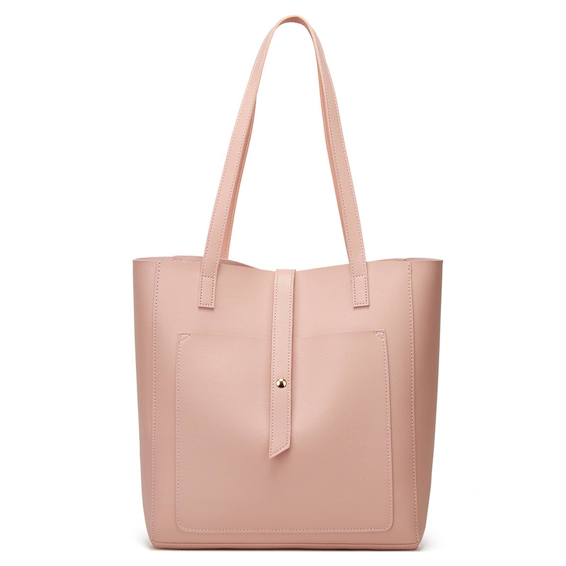 PU Simple solid color tote bag for women, custom tote bag with logo imprint 11