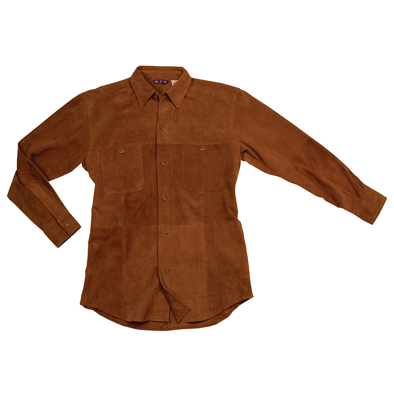 Men's Long Sleeve Italian Suede Over Shirt 3