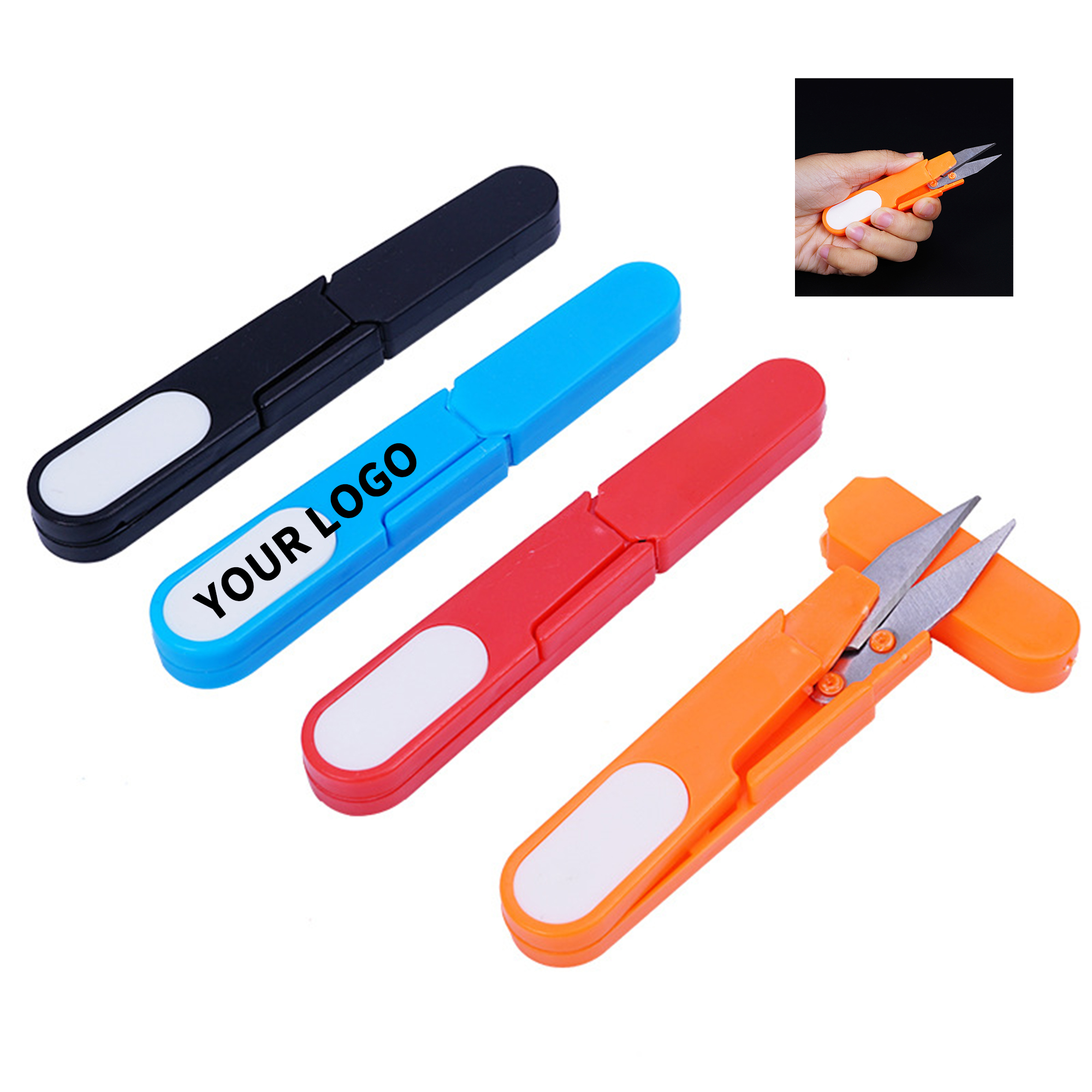 Compact Mini U Shape Metal Scissor With Cover 2