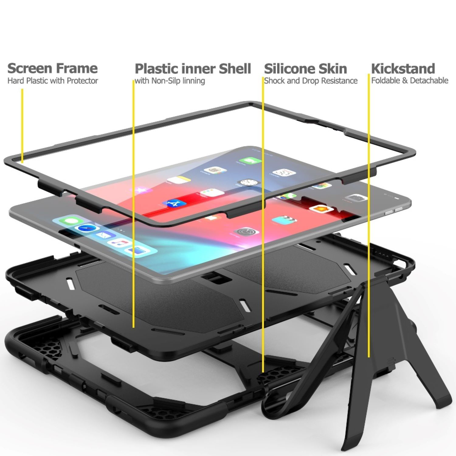 iPad 13 Pro M4 Rugged Case with Stand 7
