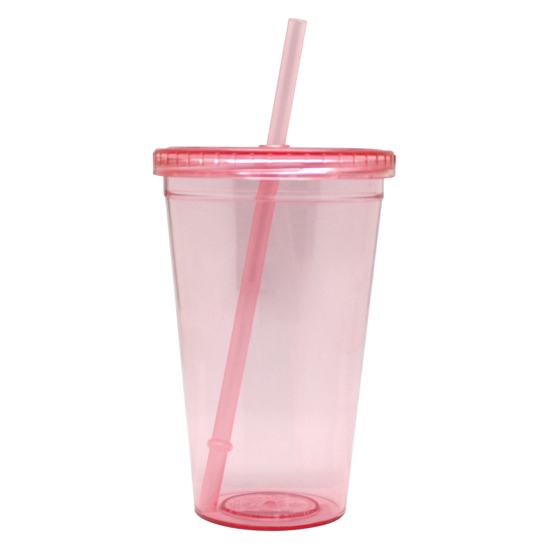 Double Wall Clear Plastic Cup With Lid And Straw 10