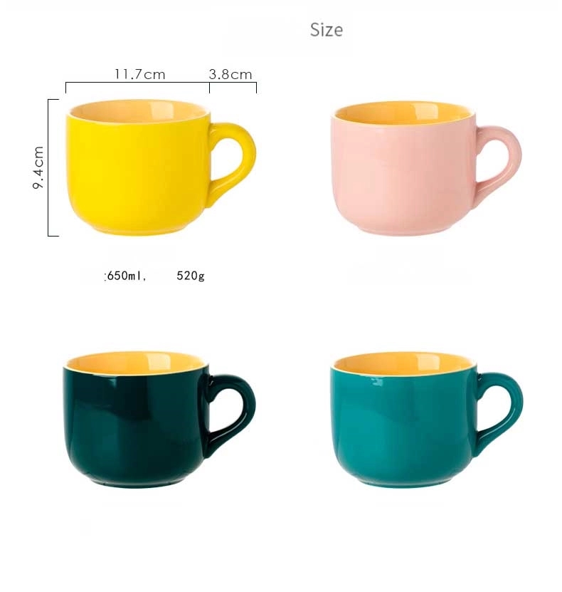 Large-Capacity Thickened Heat-resistant Ceramic Handle Mug 12