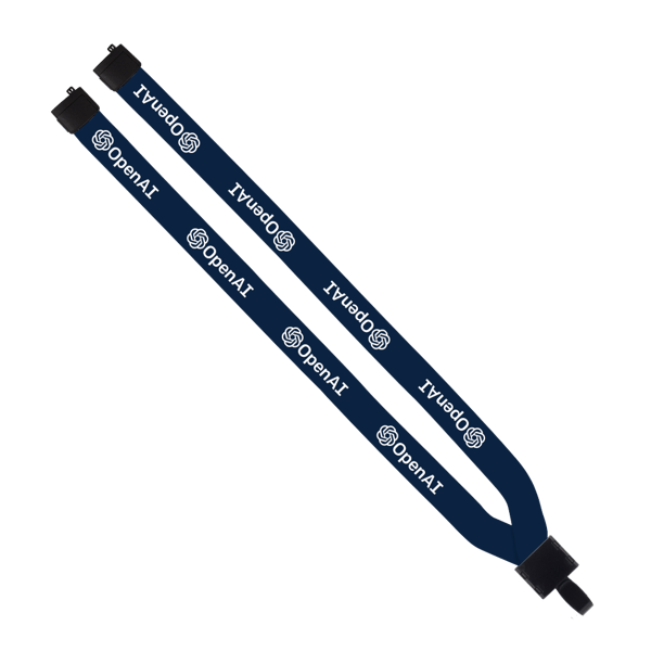 3/4" Polyester Lanyard with Non-Swivel Plastic Hook 124