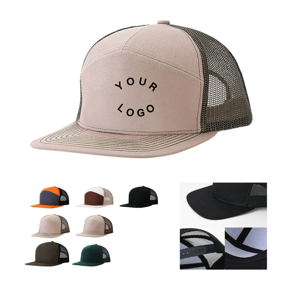 Cotton Snapback Cap with Flat Visor for Adults 5