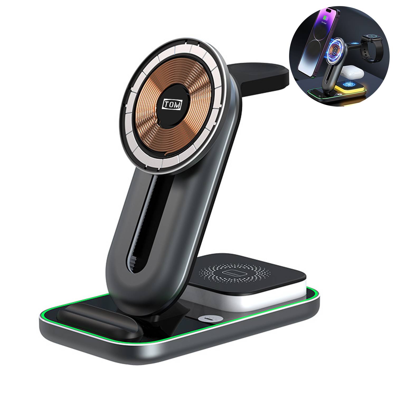 4-in-1 Desktop Stand Magnetic Wireless Charger 7