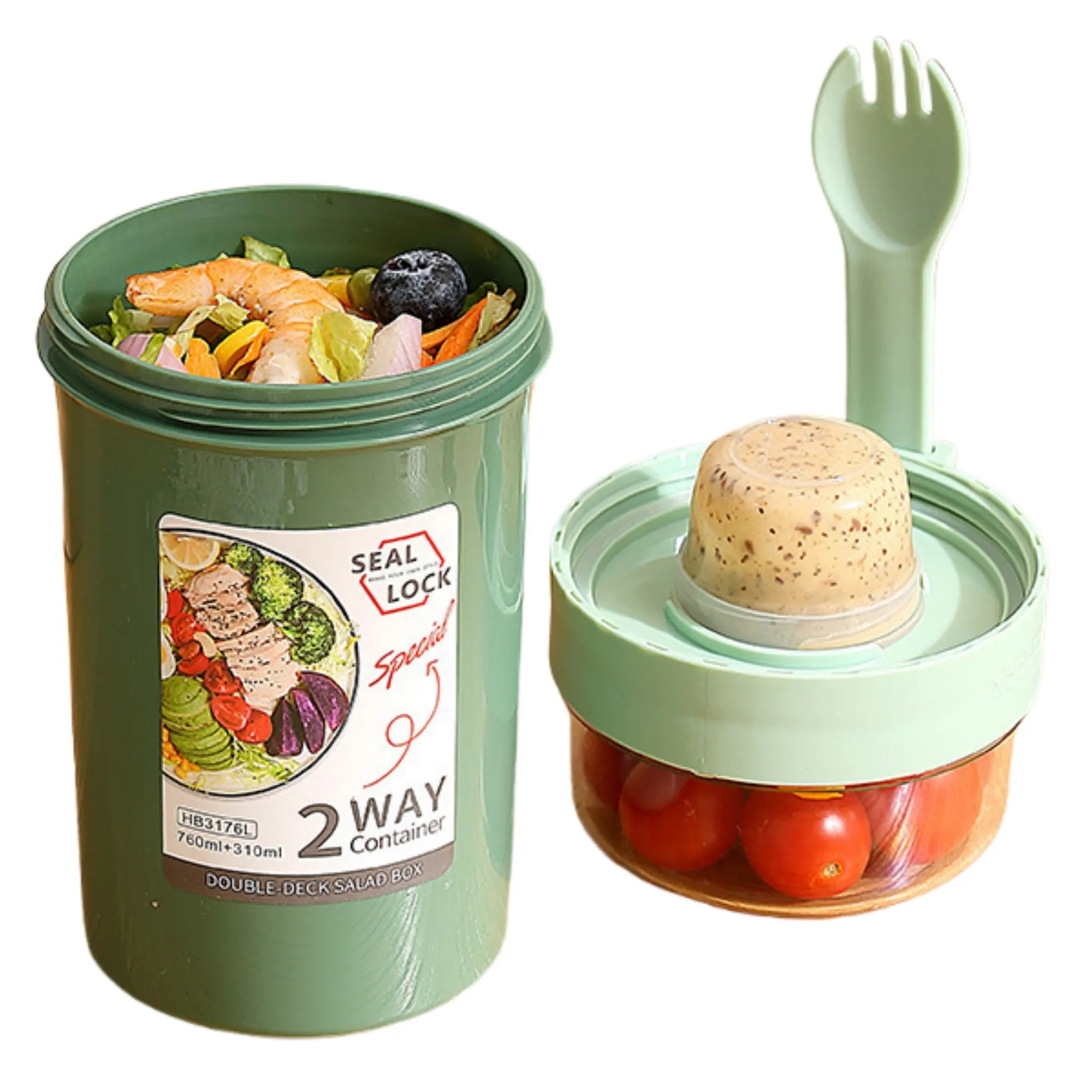 Double-Layer Breakfast Cup With Spoon 7