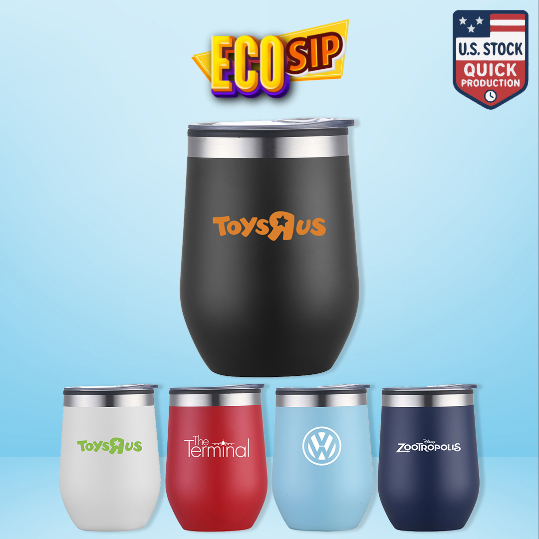 EcoSip 12oz Double Wall Vacuum Insulated Wine Cup 10