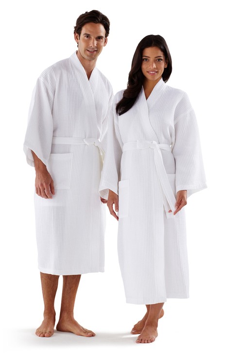 Kimono Multi-Waffle Cotton/Poly Blend Bathrobe 3