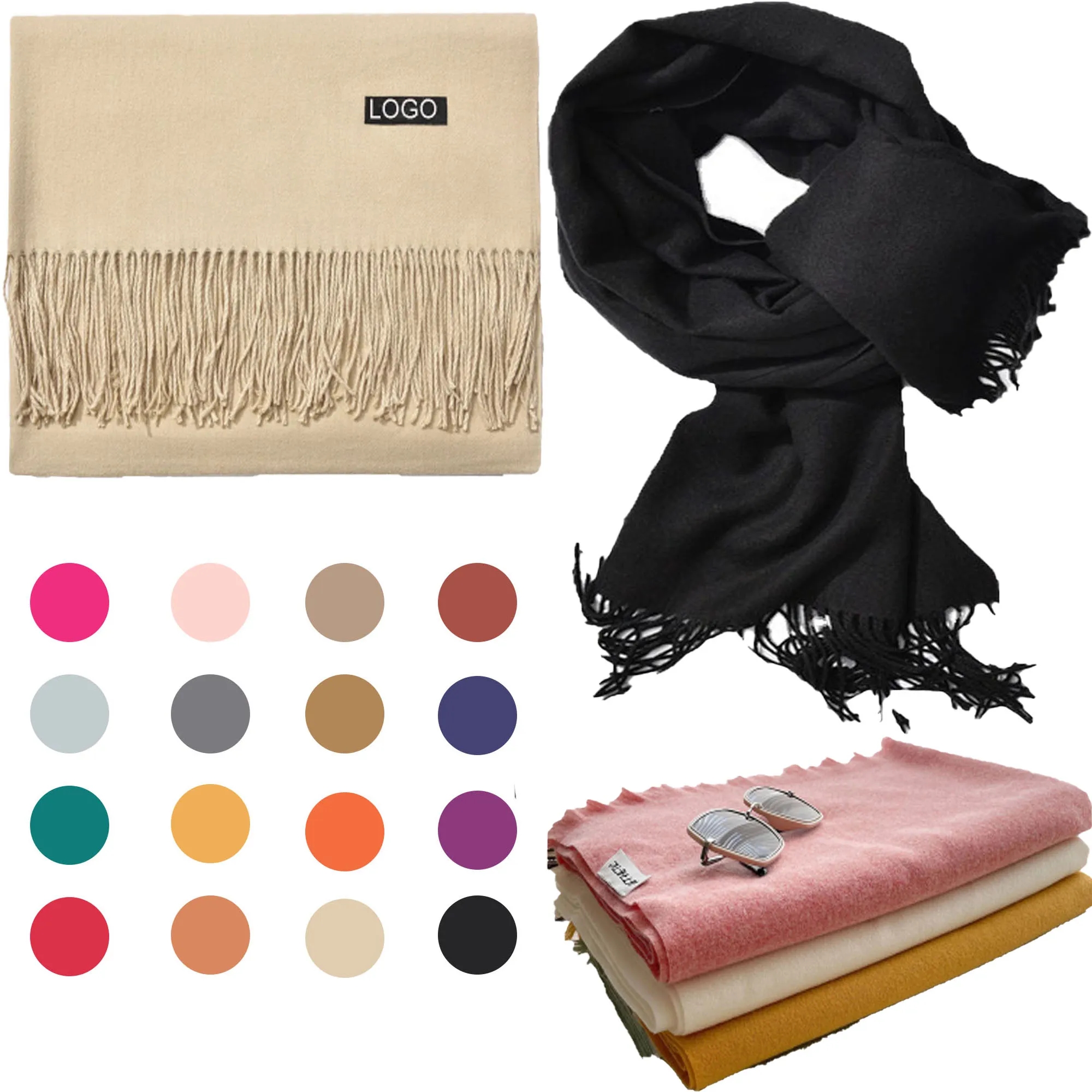 Spot Winter Cashmere Feel Soft Scarf