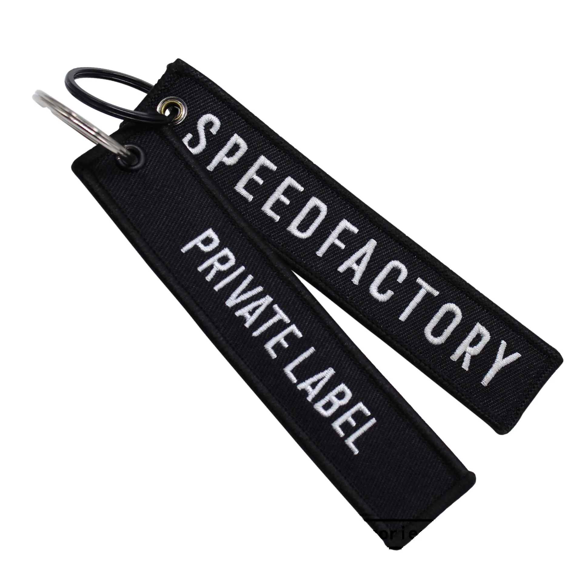 Custom Embroidered Woven Label Mark Keychain 1