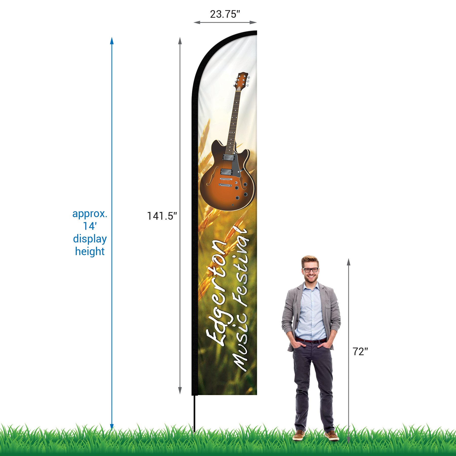 12' Single Reverse Custom Portable Half Drop Banners 7