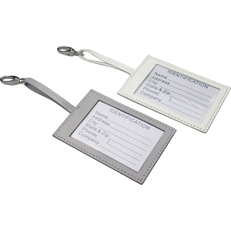 Long Rectangular Leather Luggage Tag 6