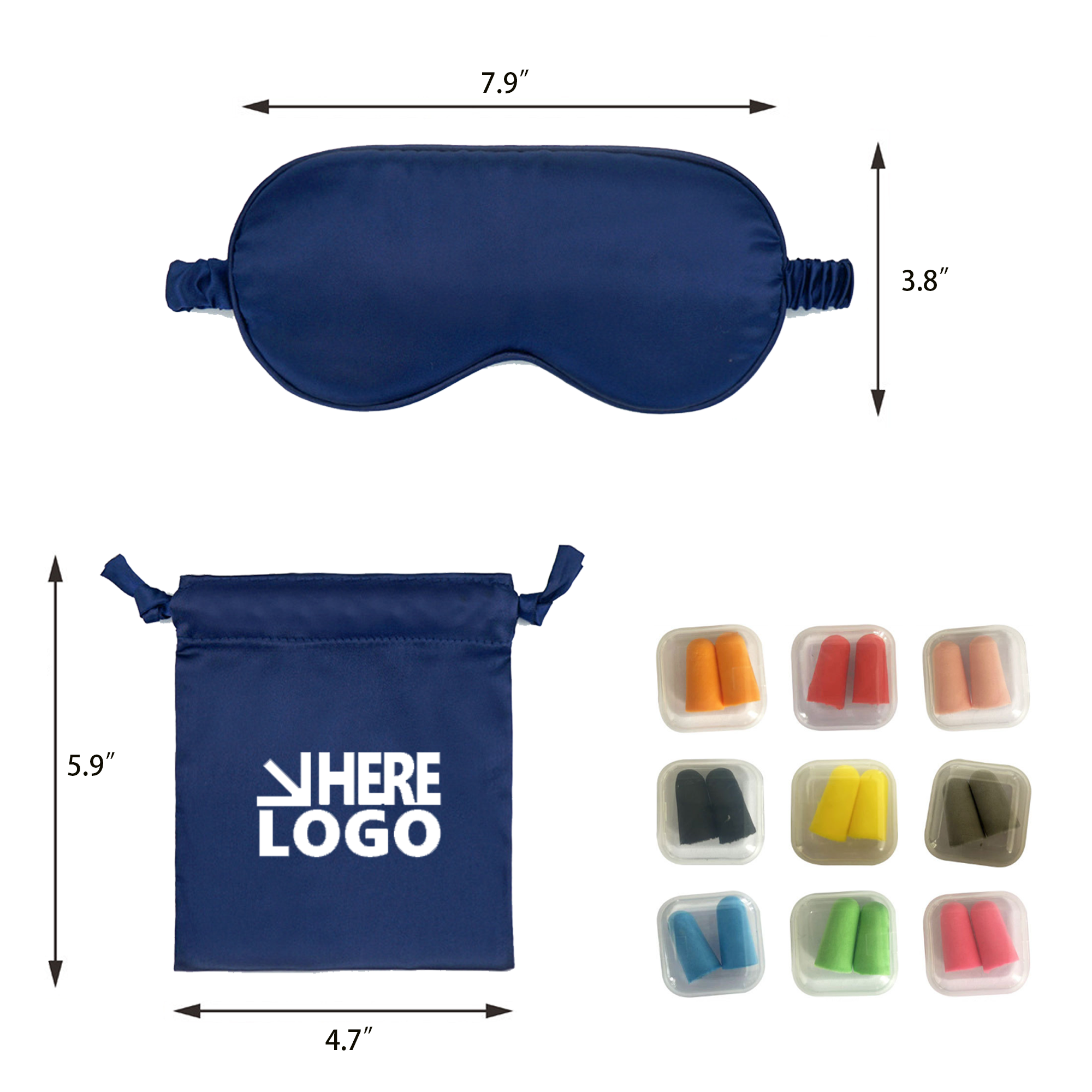 Sleep Eye Mask Imitation Silk And Ear Plug Storage Cloth Bag 1