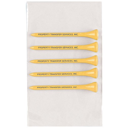 Pro Elite Poly Bag Pack w/ 5 Tiger Golf Tees (2 3/4") 1