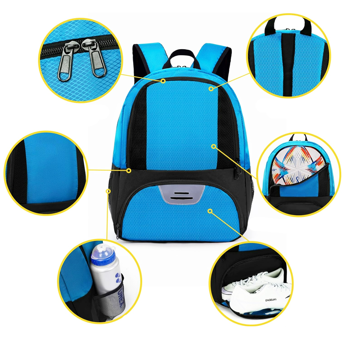25L Soccer Ball & Shoe Compartment Sports Backpack 1