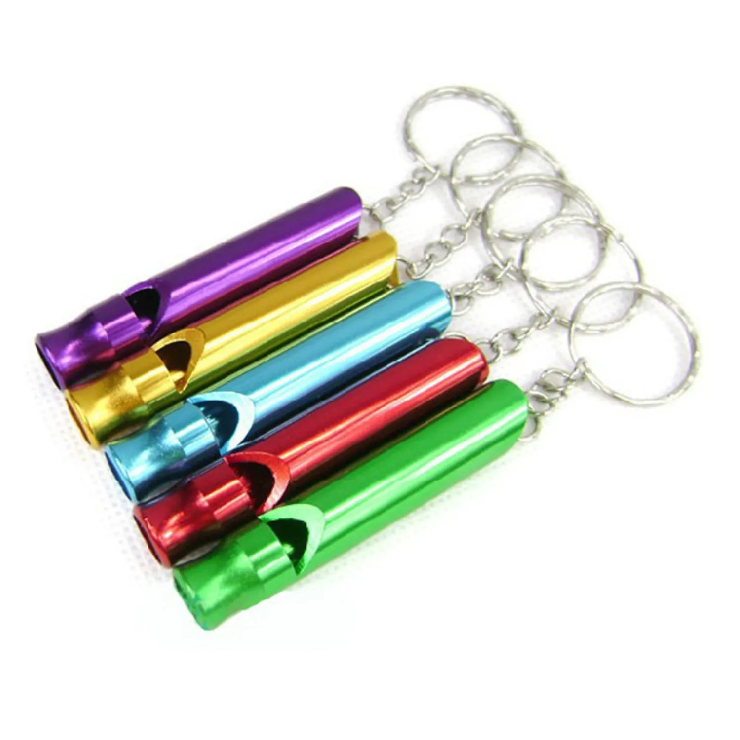 Aluminum alloy whistle with keychain 4