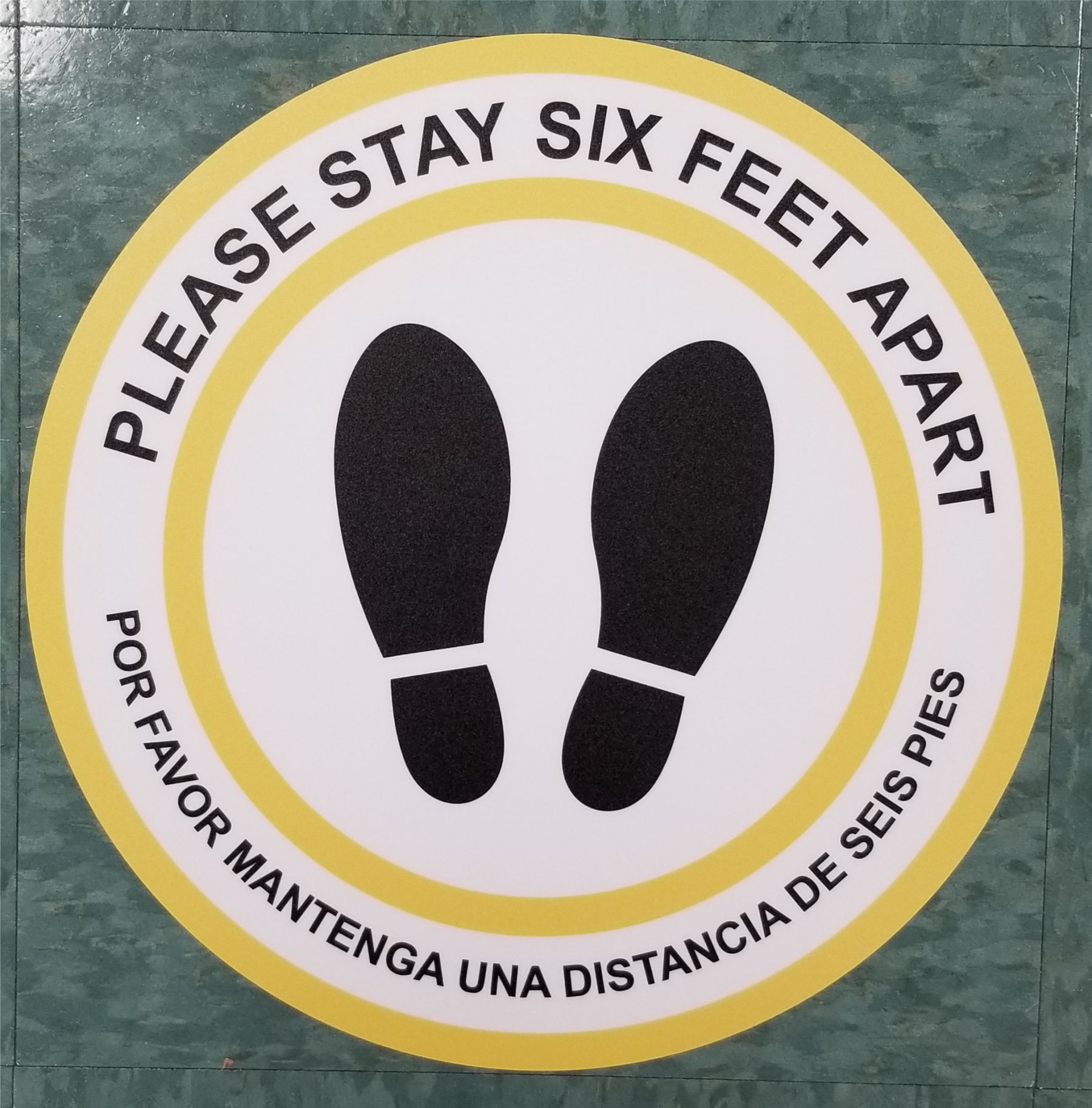 12" -6 Feet Apart Floor Decal 1
