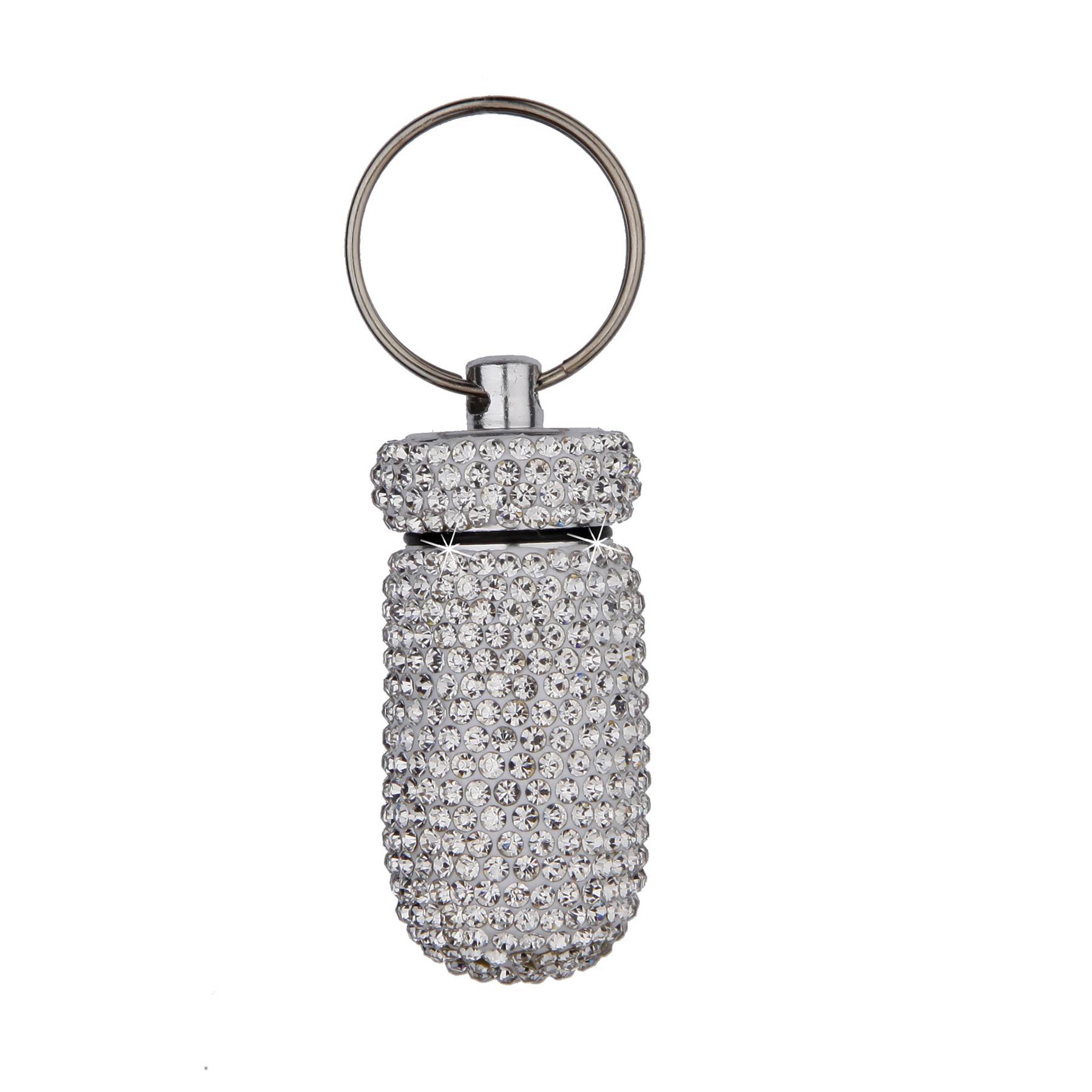 Alloy pill box with diamond set 16