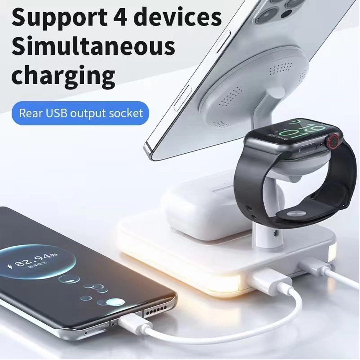 15W 4 in 1 Magnetic Wireless Charger Fast Charging Station 2