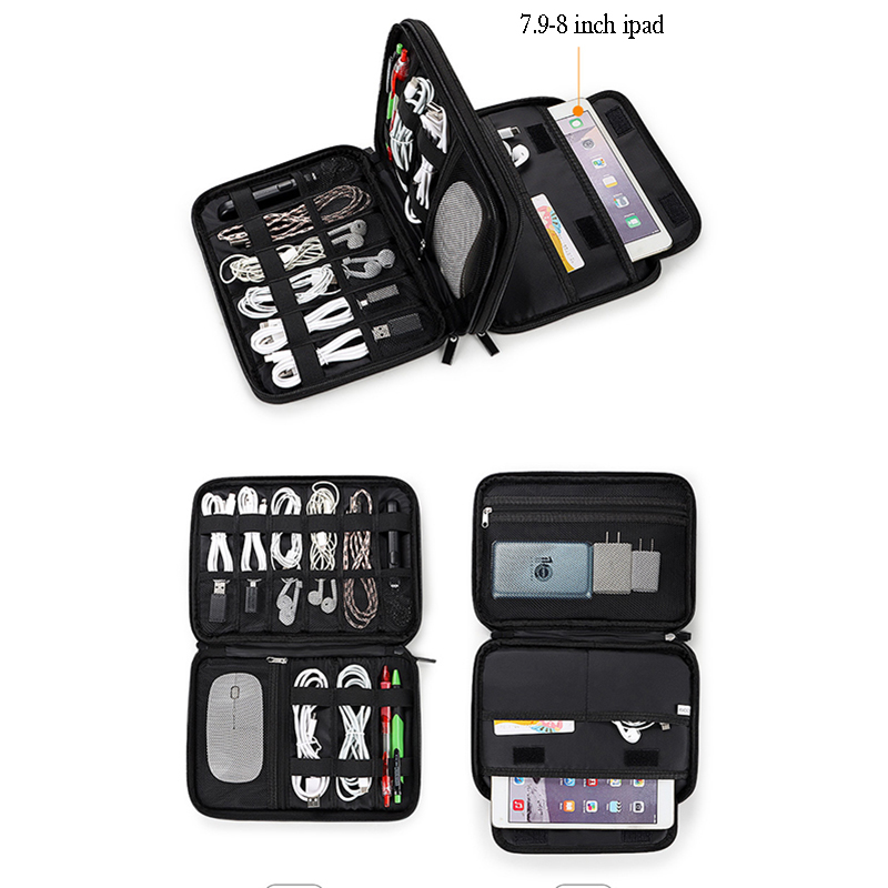 Waterproof Double-Layer Travel Cable Organizer Bag Electronic Accessories 4