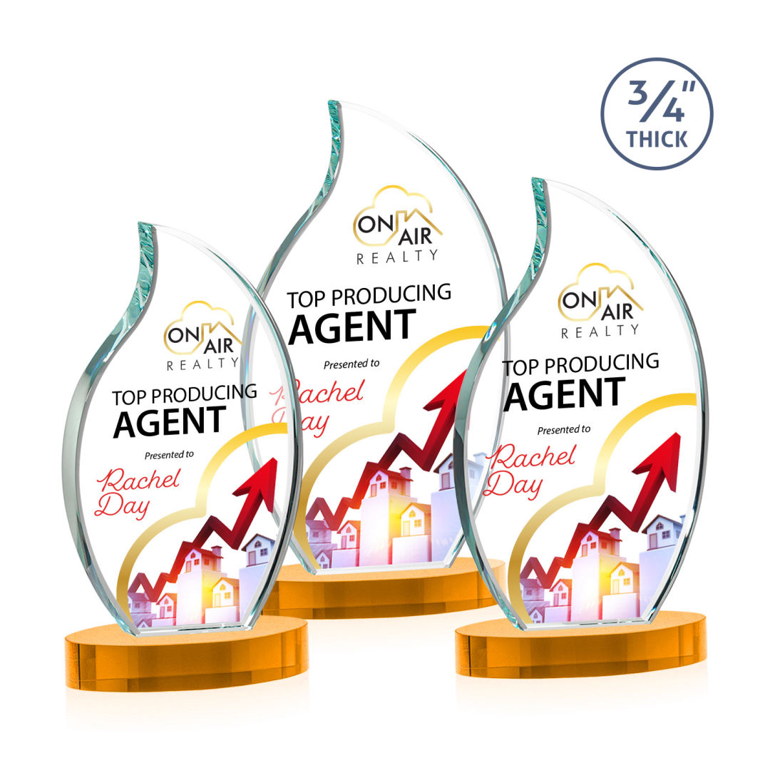 Croydon VividPrint™ Award on Alberton Base - Amber